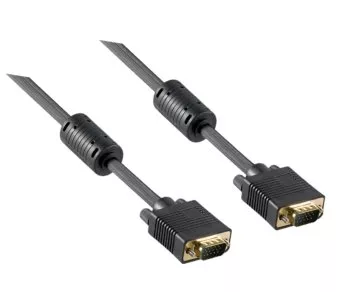 DINIC S-VGA Monitorkabel, DB15 Stecker auf Stecker, vergoldete Kontakte, 2-fach geschirmt, Ferritkerne, Länge 2,00m, DINIC Box